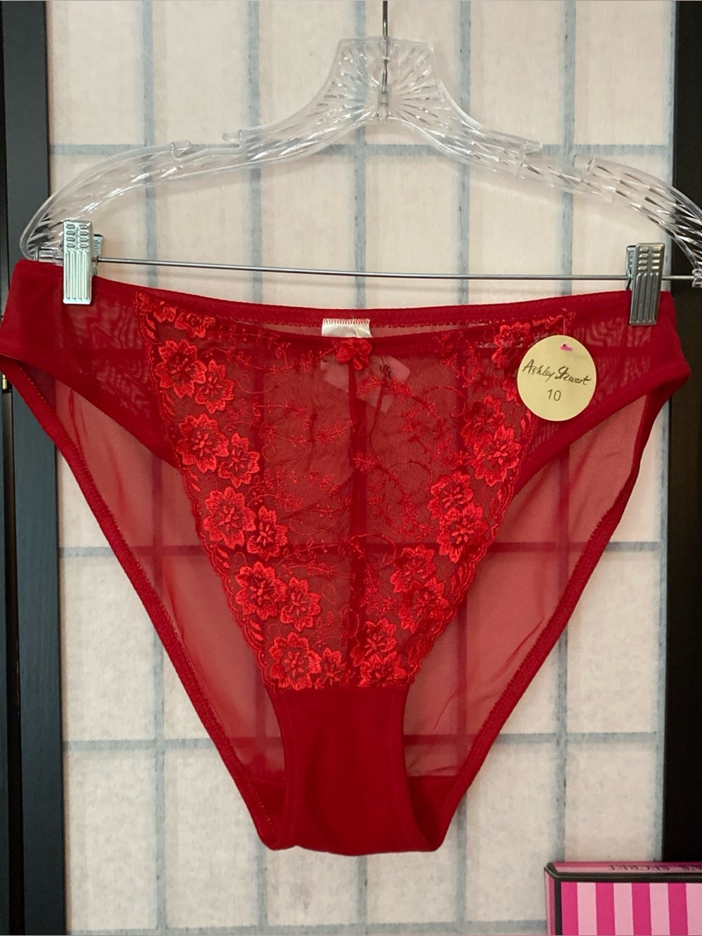 Ashley Stewart VTG Y2K NWT Wom +10 Lace Sheer Hipster Panties High Cut Legs 32”W